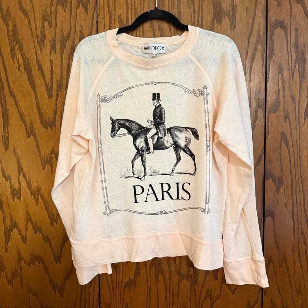 Wildfox cream sweatshirt with horse graphic Size M